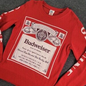 Budweiser Beer King of Beers Bud Sweater | Men's Size Small Vintage